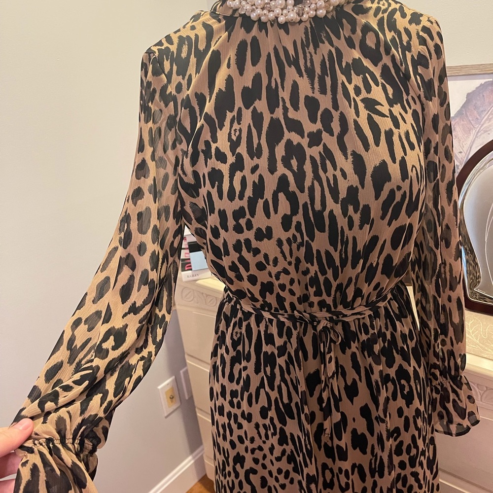 Leopard Print Maxi Dress - Brown/Black - Picture 2 of 6